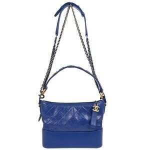 Chanel Blue Calfskin Lambskin Gabrielle 2way Shoulder Handbag 176539